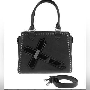 Killstar Black Studded Cross Satchel Bag